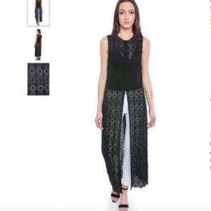 Anthropologie crochet long line tank